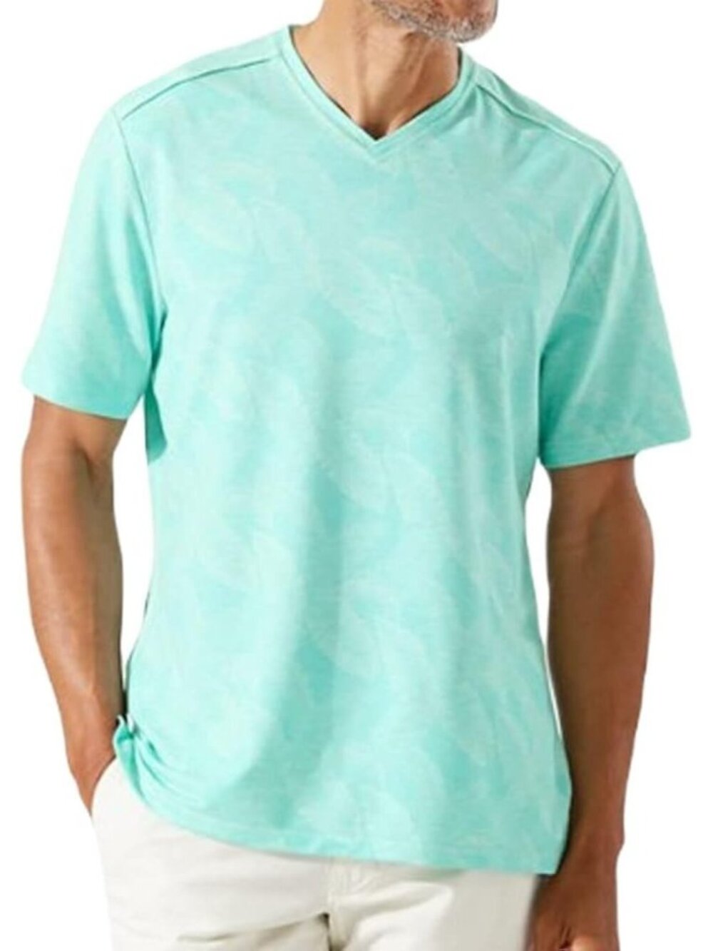 Tommy Bahama Men’s Small Riviera Azure Grande Fronde IslandZone V-Neck Tee